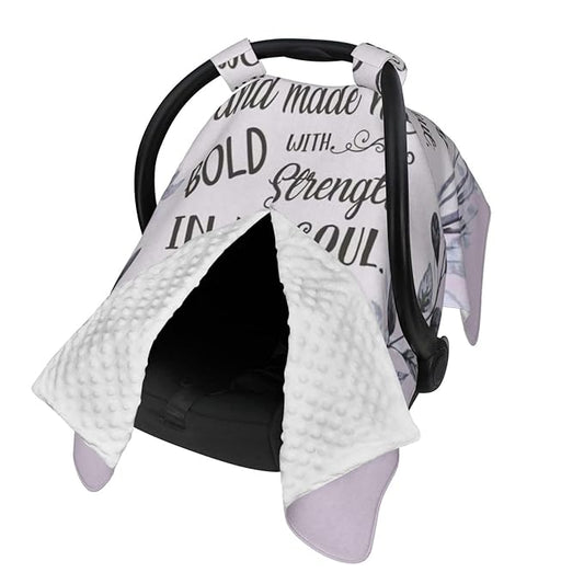 Psalm 138 3 in The Day When I Cried Out Baby Car Seat Cover & Nursing Cover - Breathable Stretch Fabric Multi-Use for Breastfeeding, Stroller Sunshade, Shopping Cart Cover