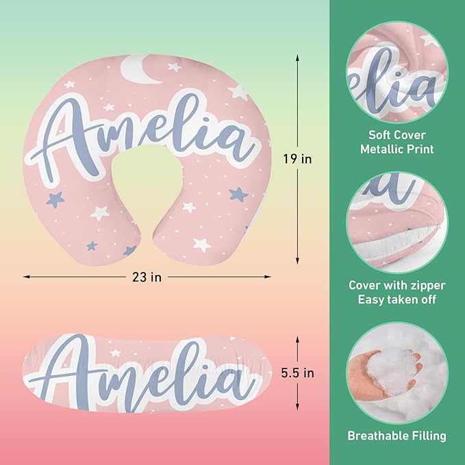 Custom Car Seat Covers for Babies - Breathable Baby Car Seat Cover for Girls Boys, Pink Moon Kick-Proof Newborn Carrier Canopy Stretchy Stroller Cover for 4 Seasons