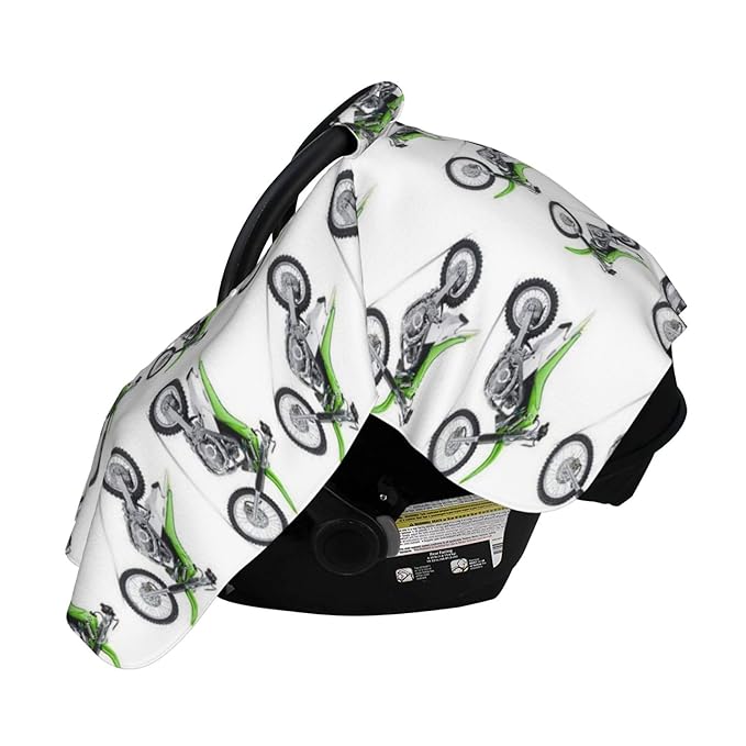 Motorcycle Green Dirt Bike Baby Car Seat, Rain Shelter, Multifunctional Nursing Cover for Newborns, Mother Care, Breastfeeding