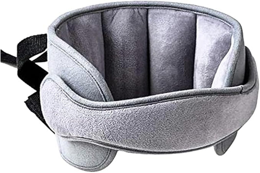 Car Seat Head Support, Soft Comfortable Adjustable Seat Neck Relief Support Band for Sleeping Kids, Automotive Headrest Holder Strap for Toddler Children Infant, Universal Fit (Gray)