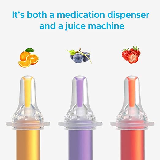 BabyX Kids Baby Oral Syringe & Dispenser Calibrated for Liquid Medicine, Reduce Mess, Easy Way to Orally Administer Medication, Includes Bottle Adapter, 2 Pack