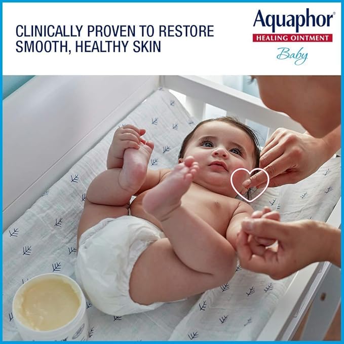 Aquaphor Baby Healing Ointment - Advanced Therapy for Chapped Cheeks and Diaper Rash, 4 Tube Pack