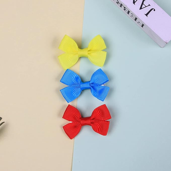 70Piece 2inch Hair Bows for Baby Girls,35colors in Pairs Grosgrain Boutique Solid Ribbon Mini Bows Alligator Clips for Newborn Girls Infants Toddlers