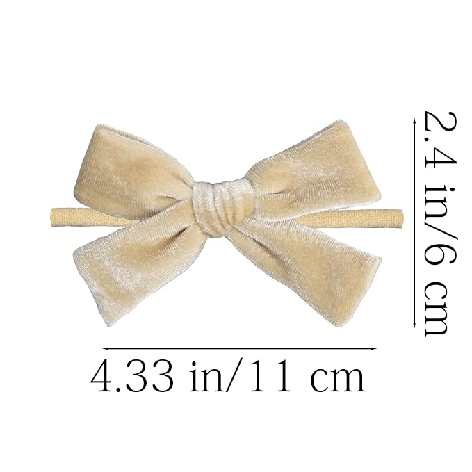 Baby Girls Christmas Velvet Hair Bow Headbands, Velour Bowknot Nylon Elastic Headband 12 Pcs for Newborn Infant Toddler Girls (25velvet NB 12pcs)