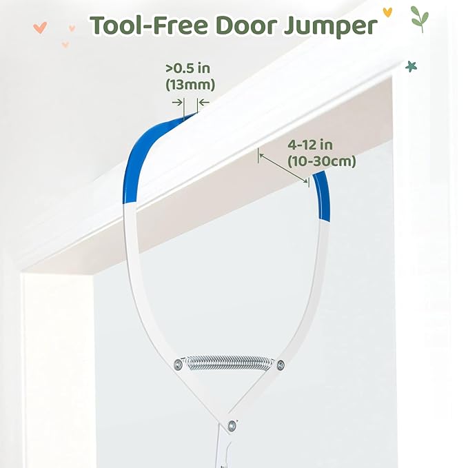 Slevoo Baby Jumper, Baby Doorway Jumper with Door Clamp Adjustable Strap, Fun Activity for 6-12 Months Baby Infant, Quiet Bear
