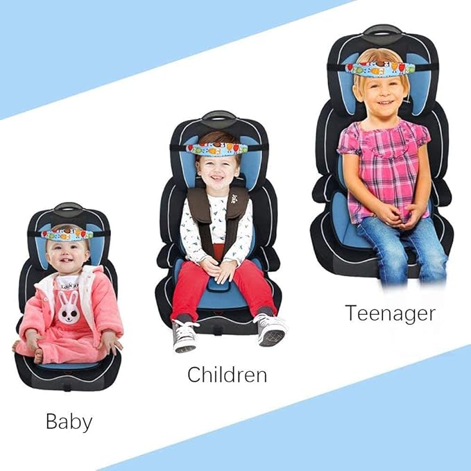 ZYNQACC 2PCS Baby Car Seat Head Support,Toddler Safety Car Seat Sleep Nap Aid Positioner Strap Belt Neck Protection Belt for Children and Kids(Pink, Blue) (Blue)