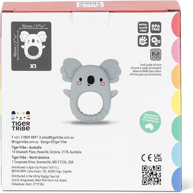 Tiger Tribe Silicone Teether Koala Soft BPA-Free Teething Relief Sensory Toy for Infants Newborns 0-18 Months