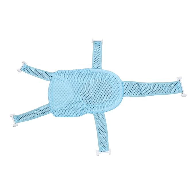 Infant Bath Seat with Non-Slip Breathable Mesh Support, Soft Headrest, Blue, for Babies 0-18 Months