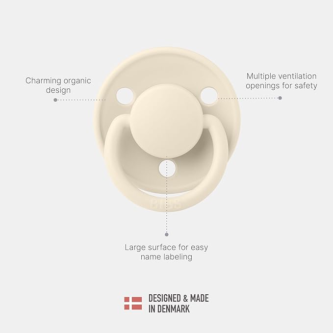 BIBS Pacifiers - De Lux Collection | BPA-Free Baby Pacifier | Made in Denmark | Set of 2 Sage Night/Cloud Night Color Premium Soothers | Size One Size
