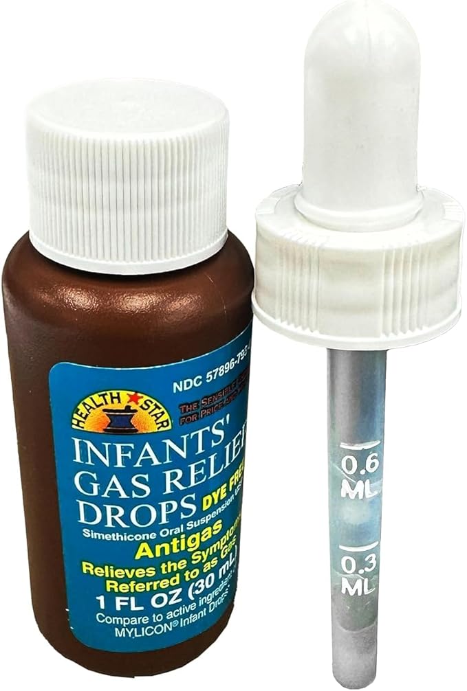 GeriCare Infants Gas Relief Simethicone Drops for Stomach Discomfort, Safe & Gentle 20mg Drops, Child Anti-Gas, 1 Fl Oz