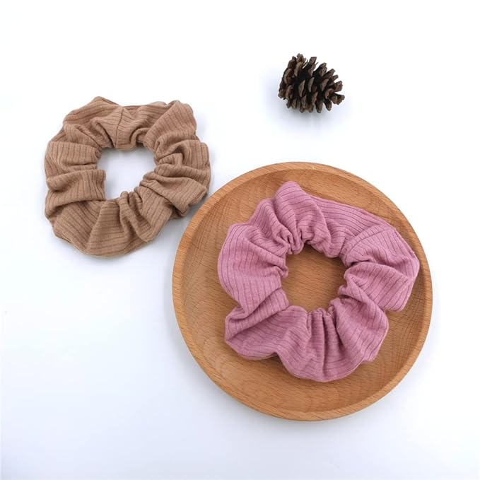 Sugarmelon Mommy and Me Headband Set Mother Baby Matching Turban Headbands for Toddler Baby Girls Women Scrunchies Hair Bow Hairbands (Mauve and Latte)