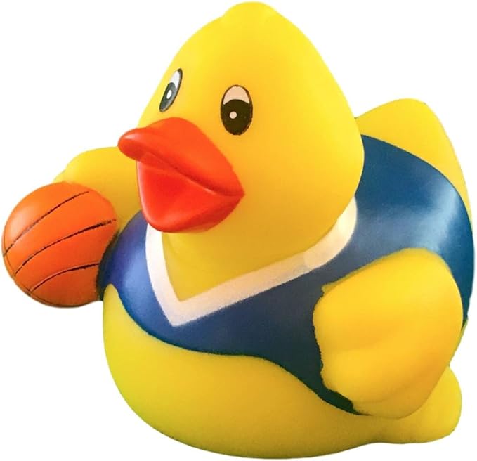 3" Rubber Duck [Sealed Hole, Floats Upright] - Baby Safe Bathtub Bathing Toy - Basketball Rubber Duck