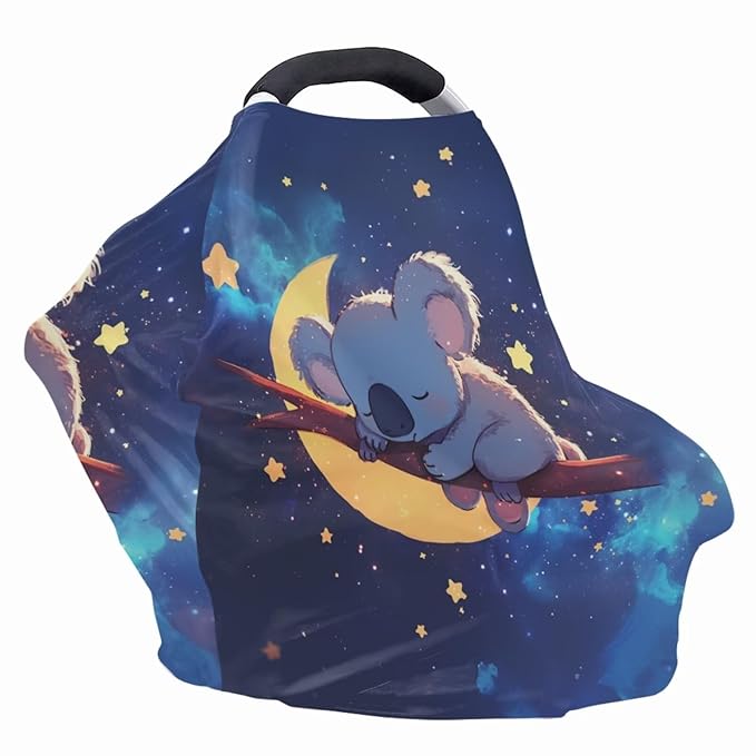 Youngerbaby Koala Galaxy Nursing Cover Breastfeeding Soft Infant Carseat Canopy Stretchy Breathable Cover for Stroller High Chair Shopping Cart Canopies