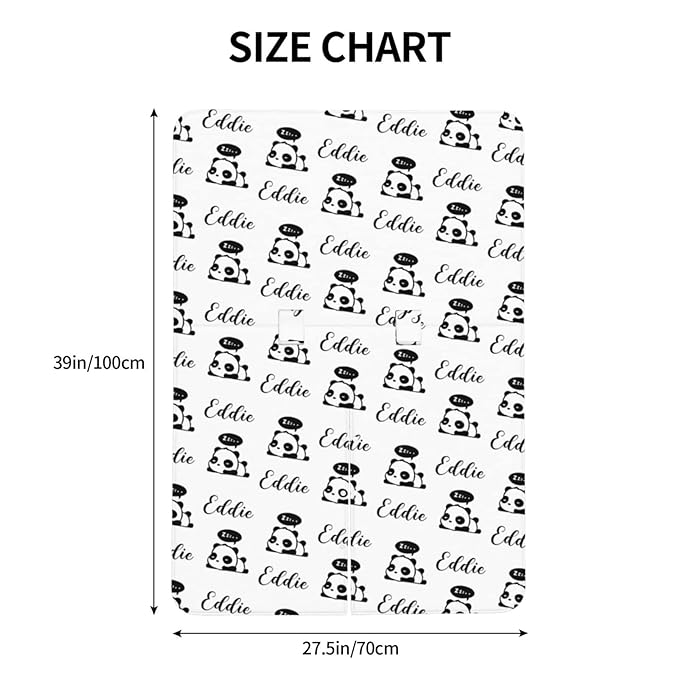 Personalized Baby Car Seats Canopy for Babies with Name, Custom Multi-use Covers for Baby Boys Girls, Cute Little Panda Minky Nursing Breastfeeding Stroller Cover Canopies for Newborn Infant