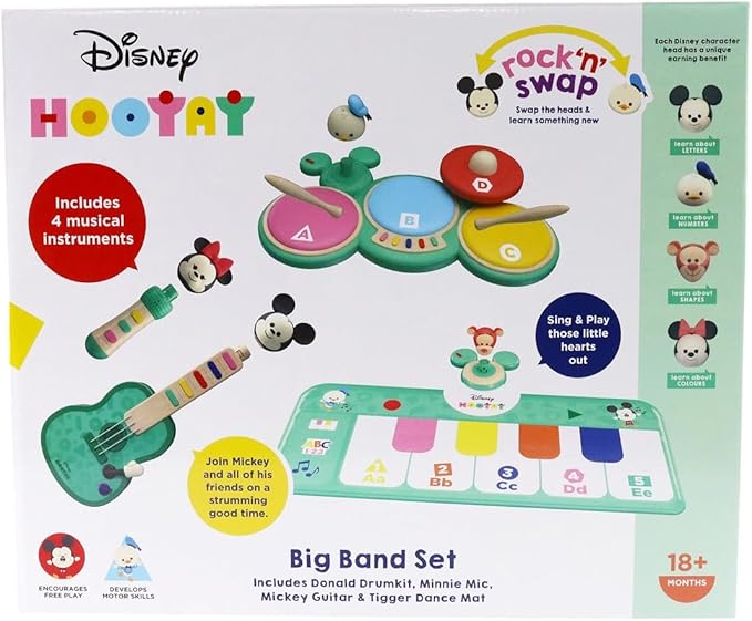 Disney Hooyay Big Band Set Rock n Swap Early Learning with Mickey & Minnie Mouse Donald Duck and Tigger