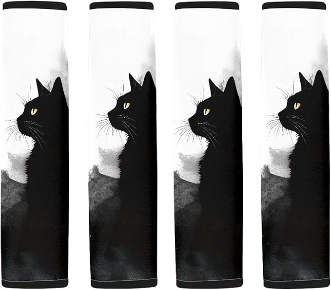 Car Seat Belt Pads Black Cat Automotive Seat Belt Pads Seat Belt Neck Protector Seat Belt Shoulder Pads Car Seat Belt Cover 4 Pack Seat Belt Cover Auto Seat Belt Cover Seatbelt Shoulder Pad