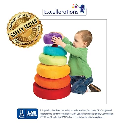 Excellerations Giant Plush Rainbow Stacking Ring for Kids Classroom Game for Children