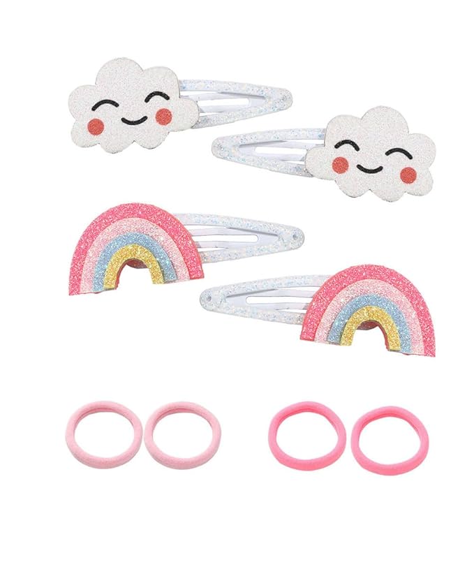 Baby Rainbow Cloud Headband Girls Hair Clips Pin Cloud Hair Band Rainbow Headwear BBG17 (Set-B)