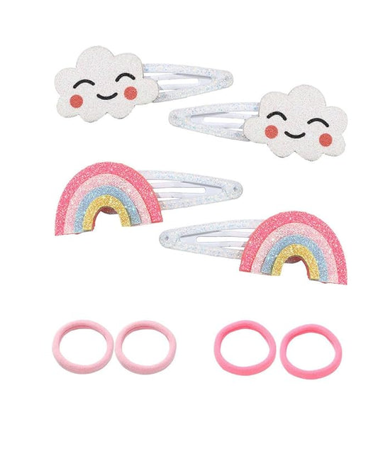 Baby Rainbow Cloud Headband Girls Hair Clips Pin Cloud Hair Band Rainbow Headwear BBG17 (Set-B)