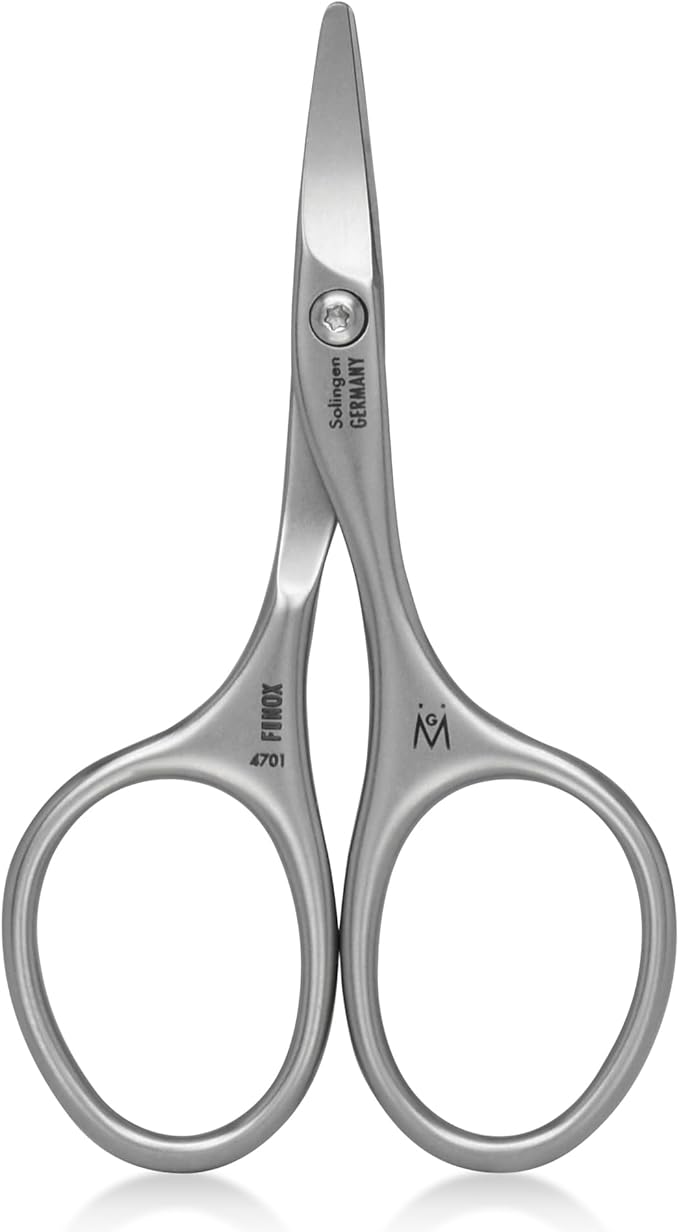 GERMANIKURE Rounded Safety Nail Scissors - FINOX Surgical Stainless Steel baby scissors and Manicure Tools in Leather Case - Self Grooming Scissors for nails Ethically Made in Solingen Germany NO CASE