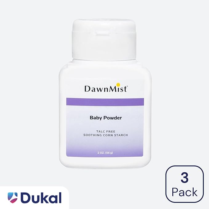 Dukal Dawn Mist Baby Powder, Cornstarch, 2 oz. (Pack of 96)