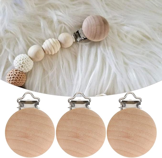 Alvinlite Beech Pacifier Clip 1.18inch Toy Strap Clip Small Accessories DIY Pacifier Holder Clip 5Pcs Soother