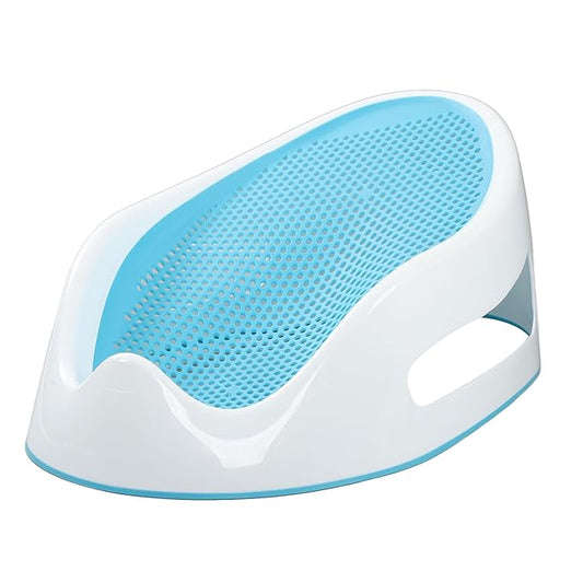 Summer Clean Rinse Baby Bather, Bath Support for Use on The Counter, in The Sink or in The Bathtub, TPE Soft Silicone Baby Bath Seat, Use from Birth Until Sitting Up (Light Blue)