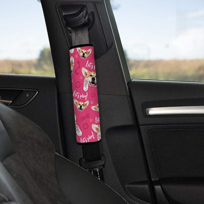 WIRESTER Soft Car Safety Seat Belt Shoulder Pad Cover Design, Cushion Harness Comfortable Pad (Dog Face, Cat Face, Turtle, Mermaid Scale, Nebula Galaxy)