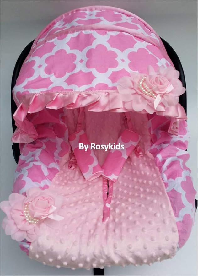 Rosy Kids Infant Carseat Canopy Cover 3 Pc Whole Caboodle Baby Car Seat Cover Kit C031200