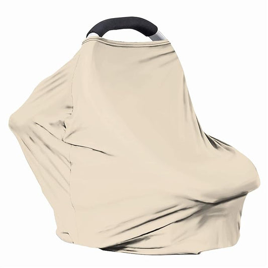 Solid Color Car Seat Nursing Breastfeeding Cover, Multi Use Cover Cozy Carseat Canopy Cover, Infant Babies Stroller Cover,Ultra Soft Stretchy Nurse Gifts Light Yellow Breastfeeding Cover