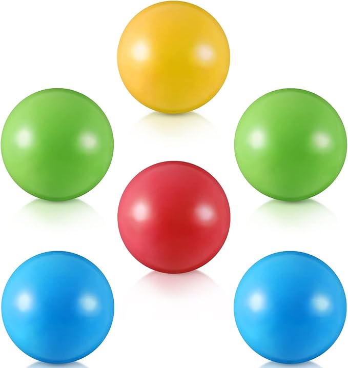 Civaner 6 Pieces Multi Colored Plastic Replacement Balls Small Bulldozer Popper Toy Balls 1.75 Inch Soft Crush Proof Air Filled Ocean Ball for Toddlers (Classic)