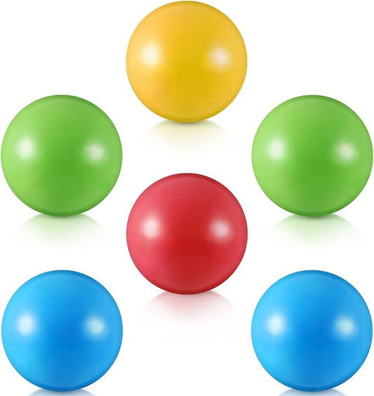 Civaner 6 Pieces Multi Colored Plastic Replacement Balls Small Bulldozer Popper Toy Balls 1.75 Inch Soft Crush Proof Air Filled Ocean Ball for Toddlers (Classic)
