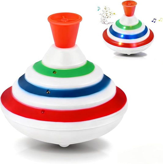 STOBOK Spinning Top Toy with LED and Music Peg-top Hand Spinner Gyro Toy Gift for Kids