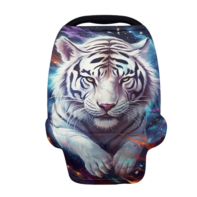 ZFRXIGN White Tiger Car Seat Covers Baby Infant Car Seat Canopy Boys Girls Baby Carrier Covers for Newborn Carseat/Stroller/Shopping Cart/High Chair Galaxy