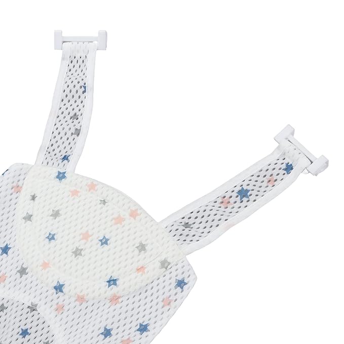 Bath Seat Support, Five Corner Net Baby Bath Tub Seat Cushion Skid Proof Universal Breathable Mesh Soft Headrest Baby Net for Infant (Star)