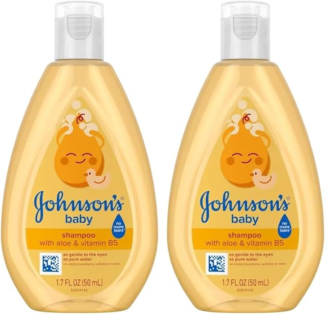 Johnson's Baby Shampoo with Gentle Tear Free Formula, Travel Size, 1.7 Fl Oz (Pack of 2)
