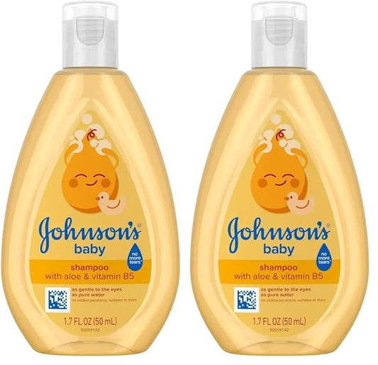 Johnson's Baby Shampoo with Gentle Tear Free Formula, Travel Size, 1.7 Fl Oz (Pack of 2)