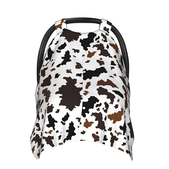 Western Cow Print Baby Car Seat Canopy Cover Multi Use Nursing Cover for Mom Nursing Covers Newborn Cow Print Shower Gift