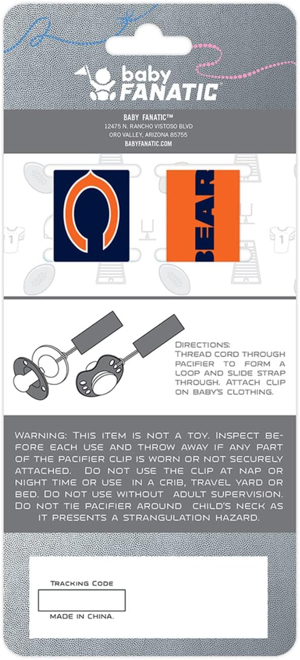 BabyFanatic Officially Licensed Unisex Pacifier Clip 2-Pack - NFL
