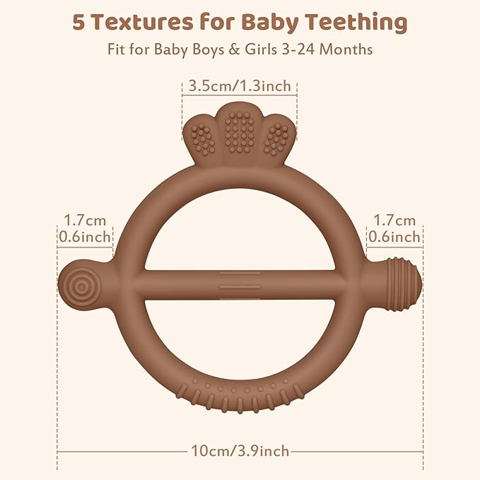 SHARE&CARE Easter Day Gifts 3 Pack BPA Free Silicone Baby Teething Rings, Women Gift for Mom, Wife,Her, Toddlers & Infants Motor Skill Training, Birth of New Life Baby Teether Gifts