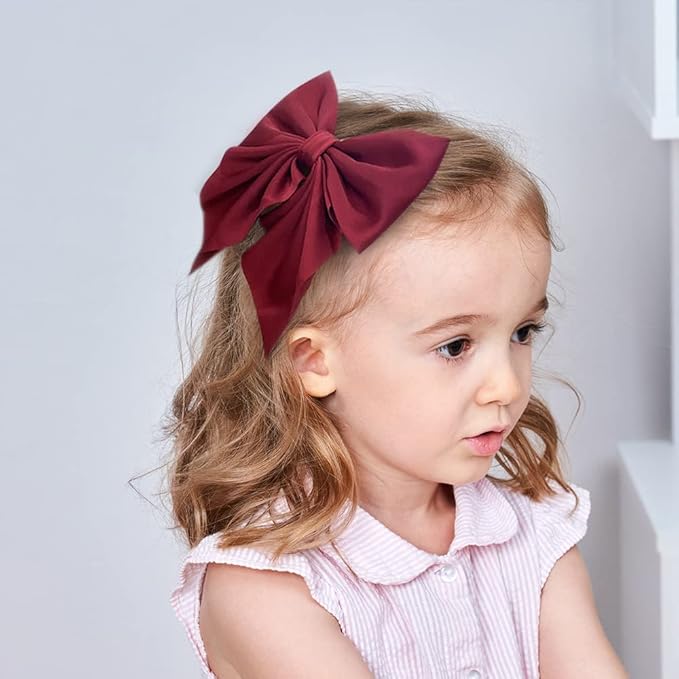 ALinmo 20PCS Satin Ribbon Bows and Large Alligator Clips - Barrettes and Hair Accessories for Toddlers, Kids, and Teens
