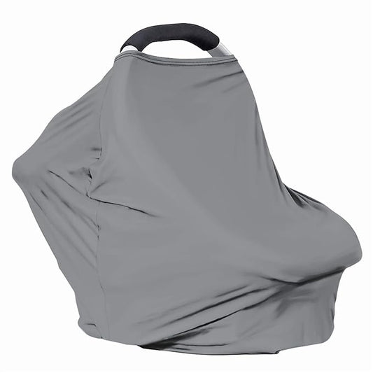 Solid Color Car Seat Nursing Breastfeeding Cover, Multi Use Cover Cozy Carseat Canopy Cover, Infant Babies Stroller Cover,Ultra Soft Stretchy Nurse Gifts - Gray Breastfeeding Cover