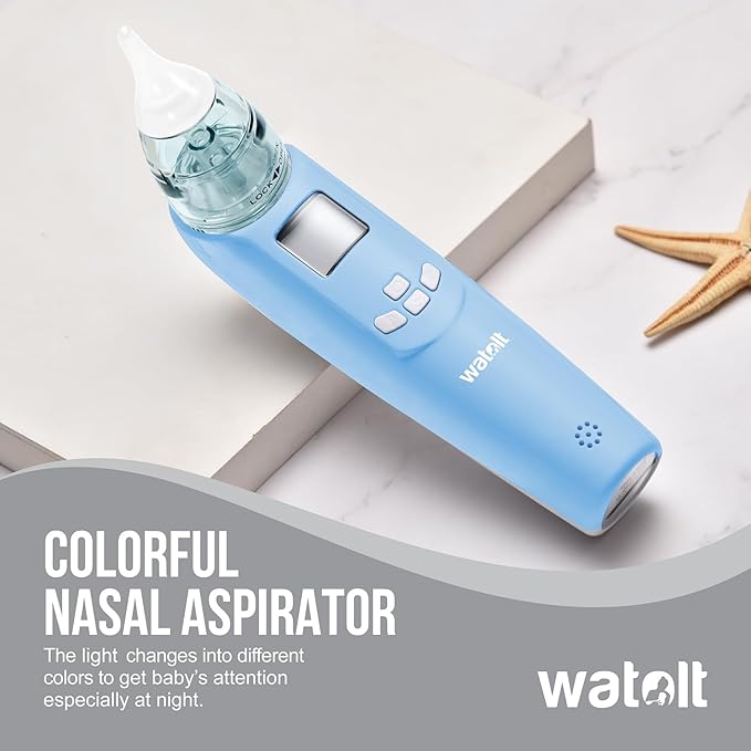 Watolt Baby Nasal Aspirator - Electric Nose Suction for Baby - Automatic Booger Sucker for Infants - Battery Powered Snot Mucus Remover for Kids Toddlers