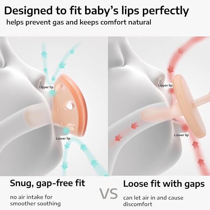 Garkoko Baby Pacifier Gift Set, 4-Pack with Clip & Case, Soothing Infant Pacifiers, Non-Contact Shield, BPA-Free Food-Grade Silicone