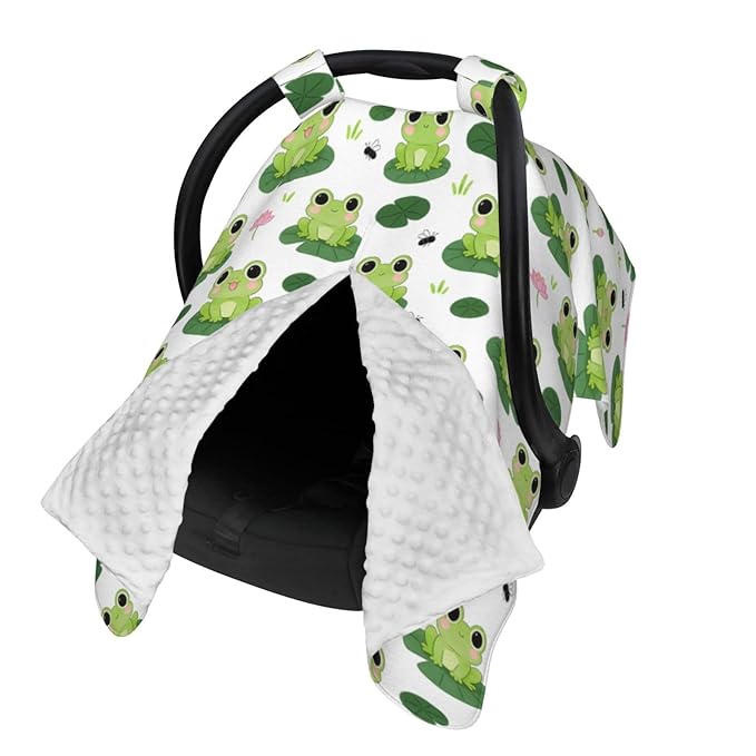 Frog Baby Car Seat Canopy Cover Multi Use Nursing Cover for Mom Nursing Covers Newborn Frog Shower Gift
