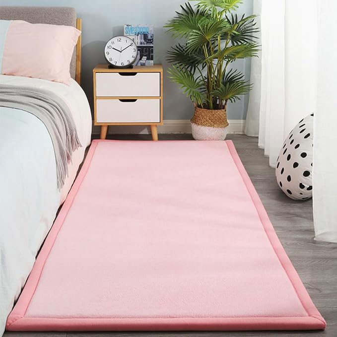 Play Crawling mat for Nursery Baby, Extra Soft Activity Floor Mat for Kids Playroom Bedroom- pink-100 * 180cm
