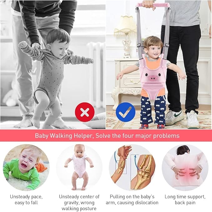 Baby Walking Helper, Adjustable Baby Walking Assistant Toddler and Walking Learning Helper Infant Walking Belt, Detachable Toddler Walking Harness for 6-36 Months Baby Infant Toddler Kids (B)