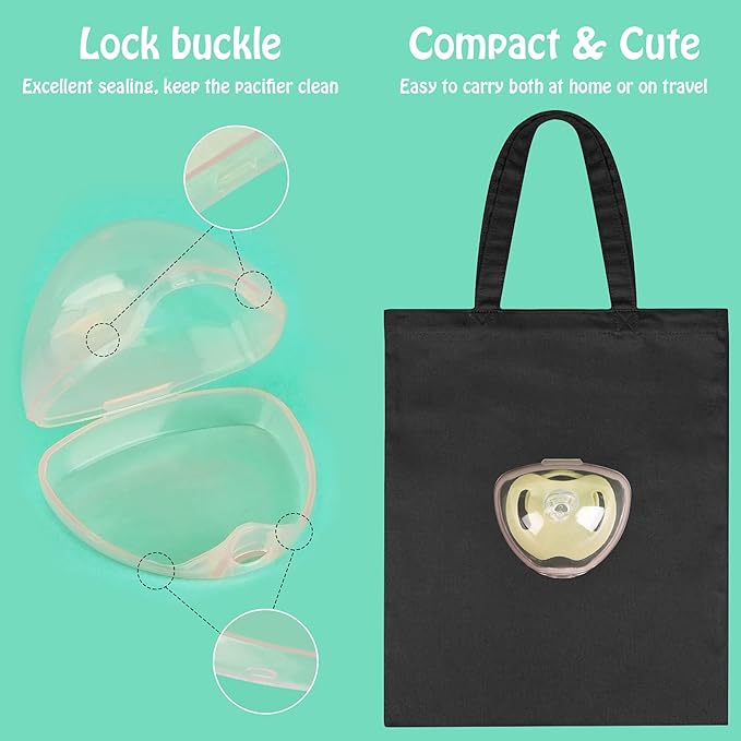 Accmor Pacifier Case, Pacifier Holder Case, Pacifier Container for Travel, BPA Free,Transparent Pink, 4 Pack
