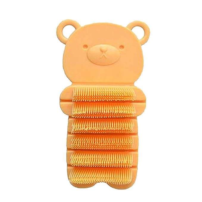 Nail Scrubber Brush Kids, Finger Nails Scrub Scrubbing Cleaning Washing Brushes with Soft Bristle for Baby and Children, Animal Style and 2 Colors Choice (Yellow)