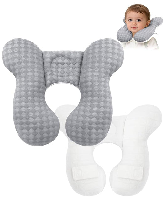 KAKIBLIN Baby Travel Pillow, Baby Neck Pillow for Car Seat, U-Shaped Head and Neck Support for Stroller Pushchair, Soft Cooling Breathable Infant Head Pillow for Newborn Toddler